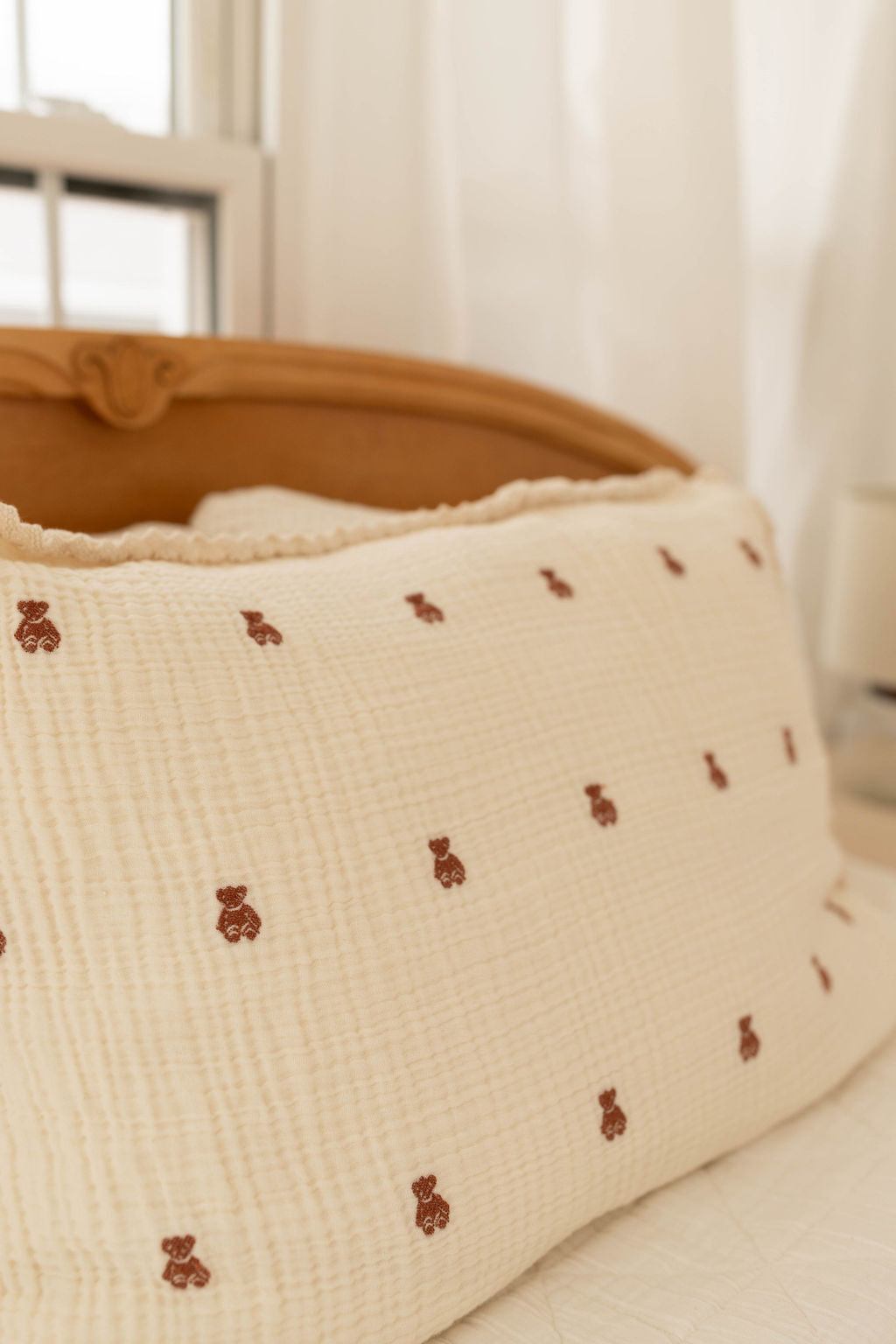 layered gauze pillowcase - teddy