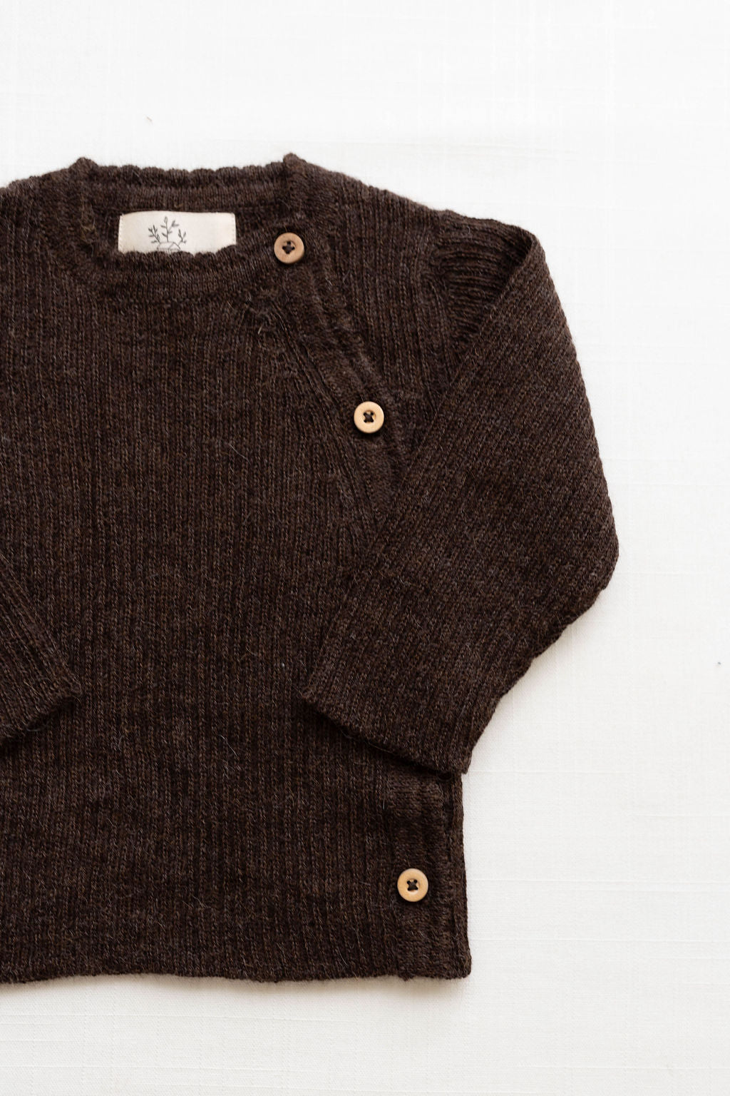 baby alpaca wrap sweater - chestnut
