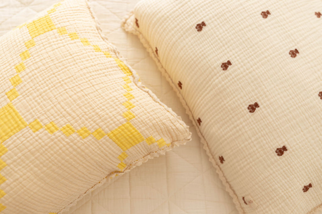 layered gauze pillowcase - teddy