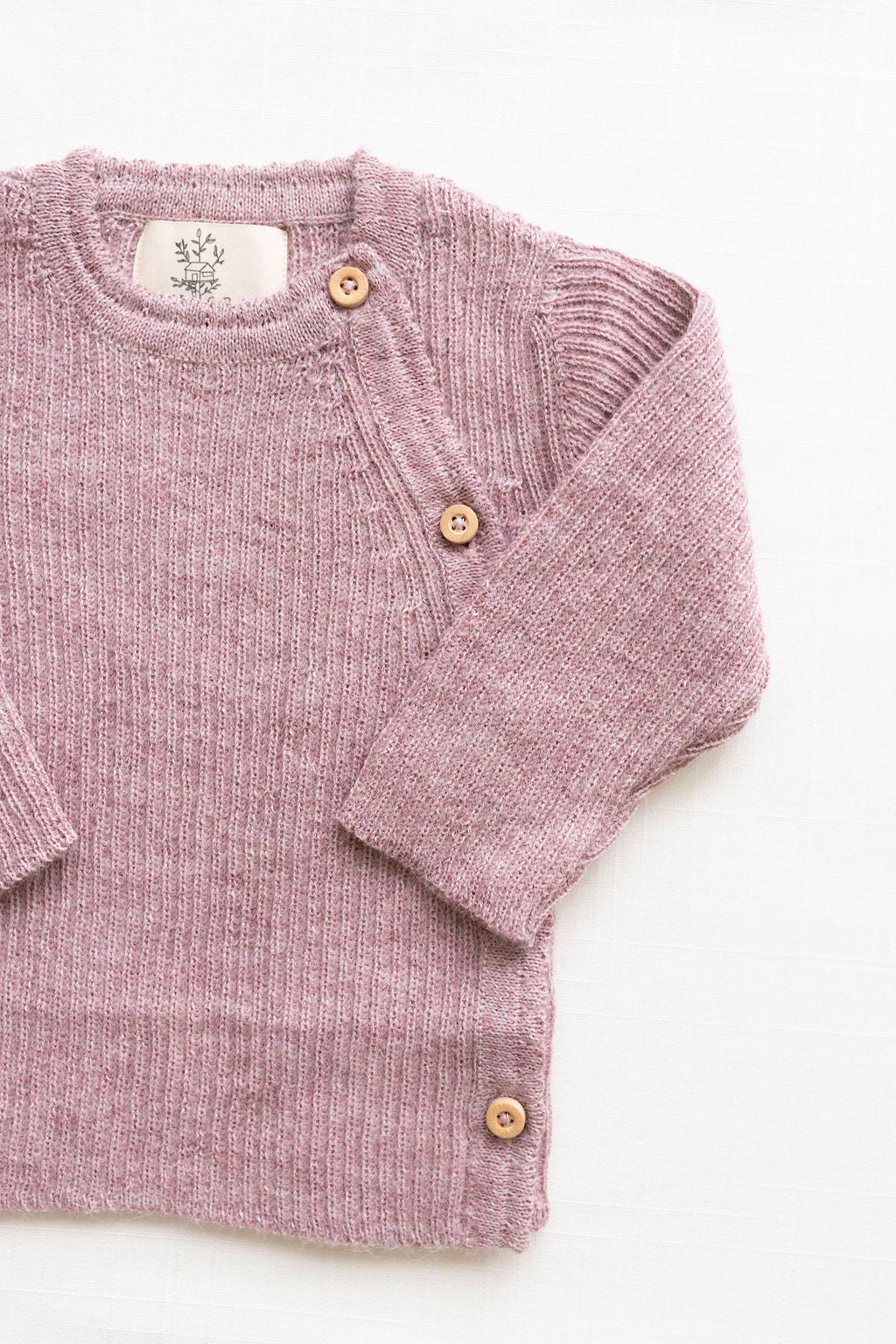 baby alpaca wrap sweater - rose
