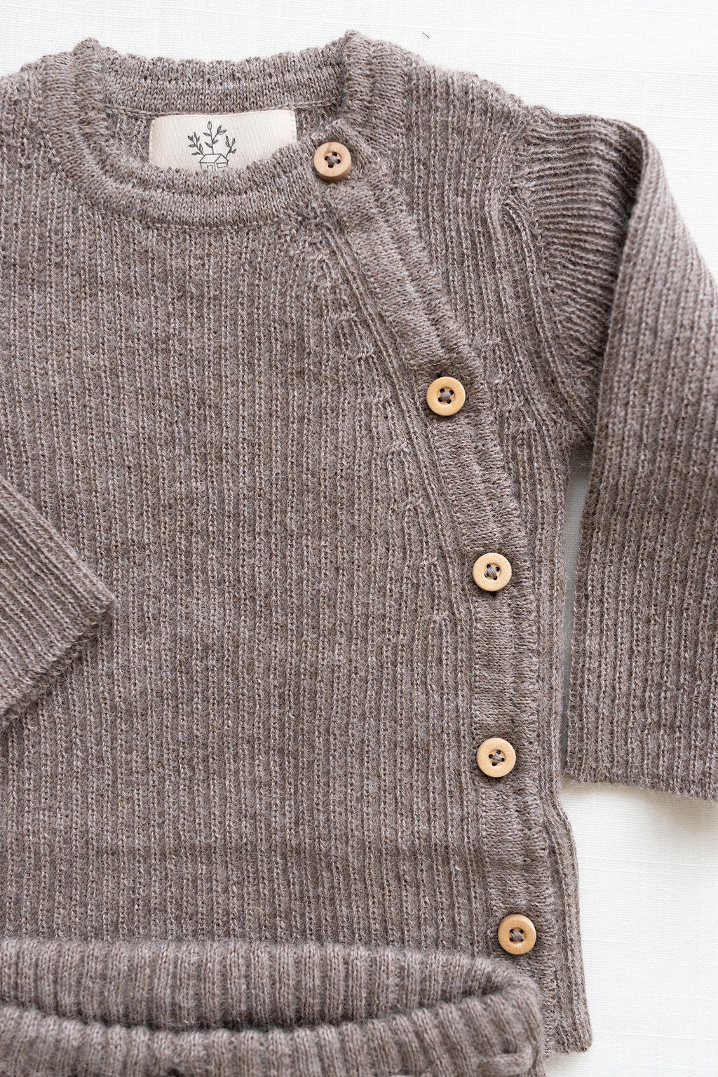 baby alpaca wrap sweater - oat