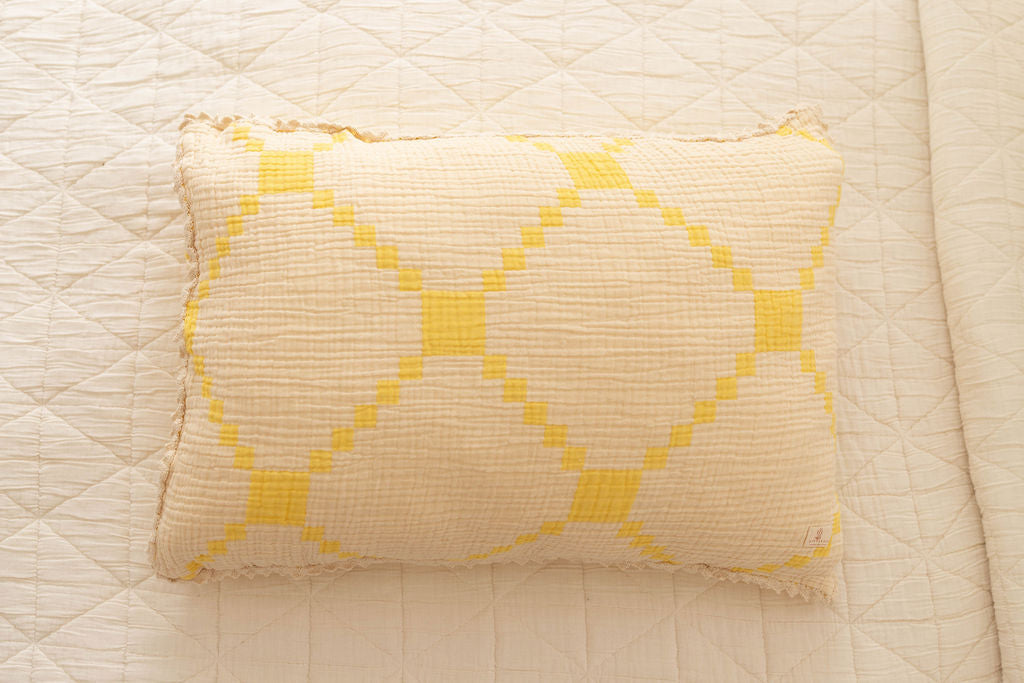 layered gauze pillowcase - butter