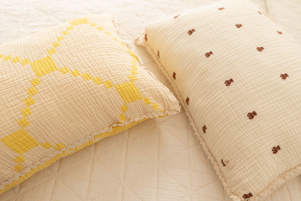 layered gauze pillowcase - butter