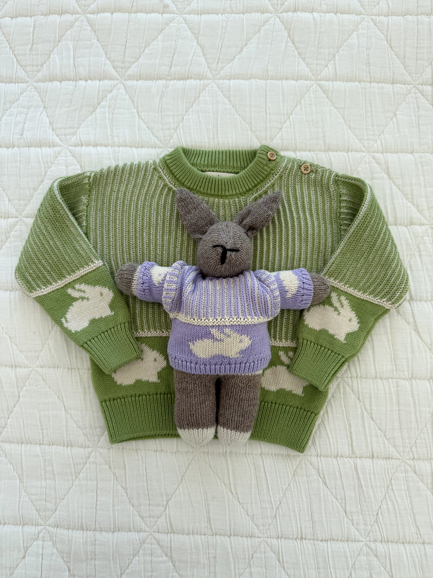 doll knit sweater | lavender bunny