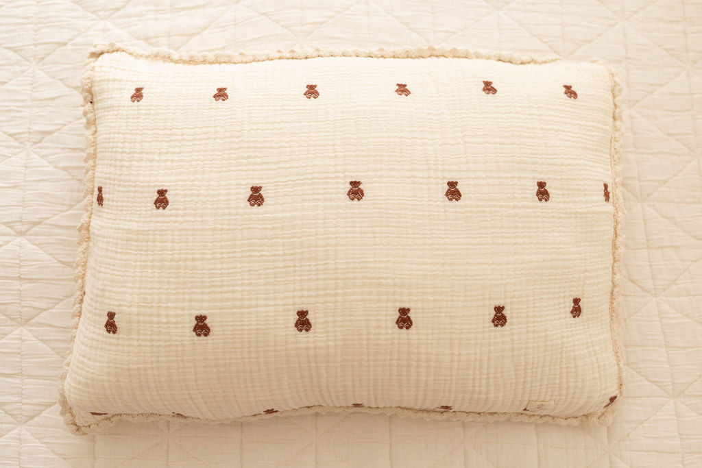 layered gauze pillowcase - teddy