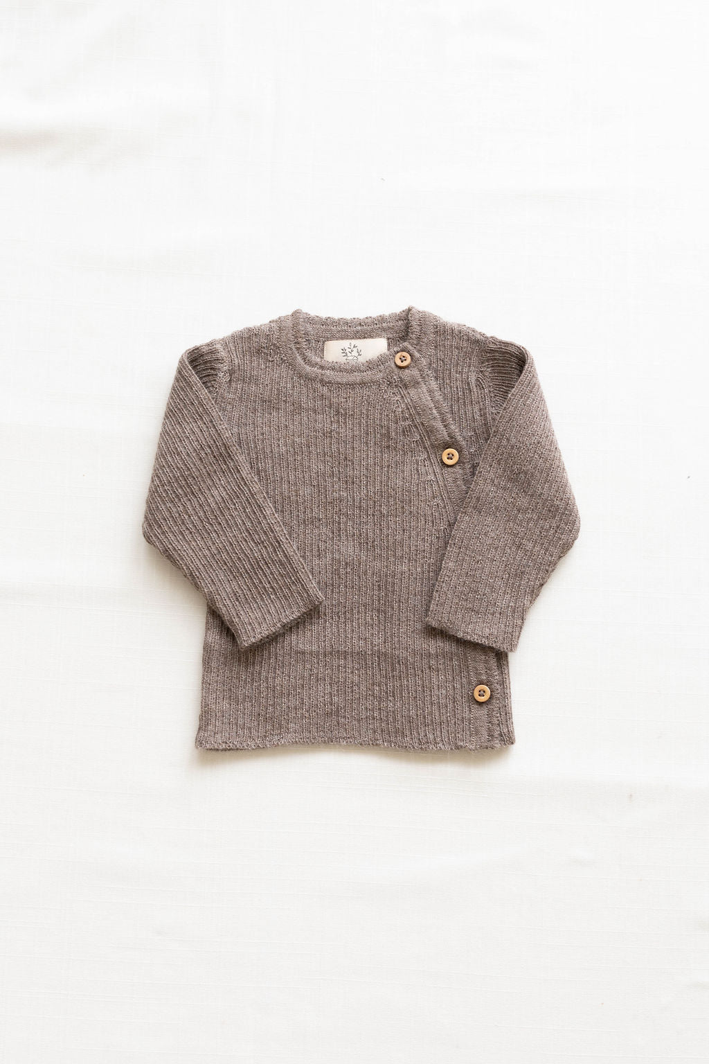 baby alpaca wrap sweater - oat