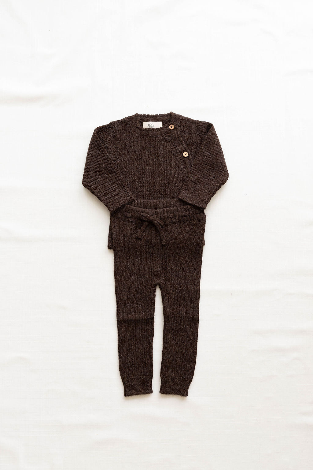 baby alpaca wrap sweater - chestnut