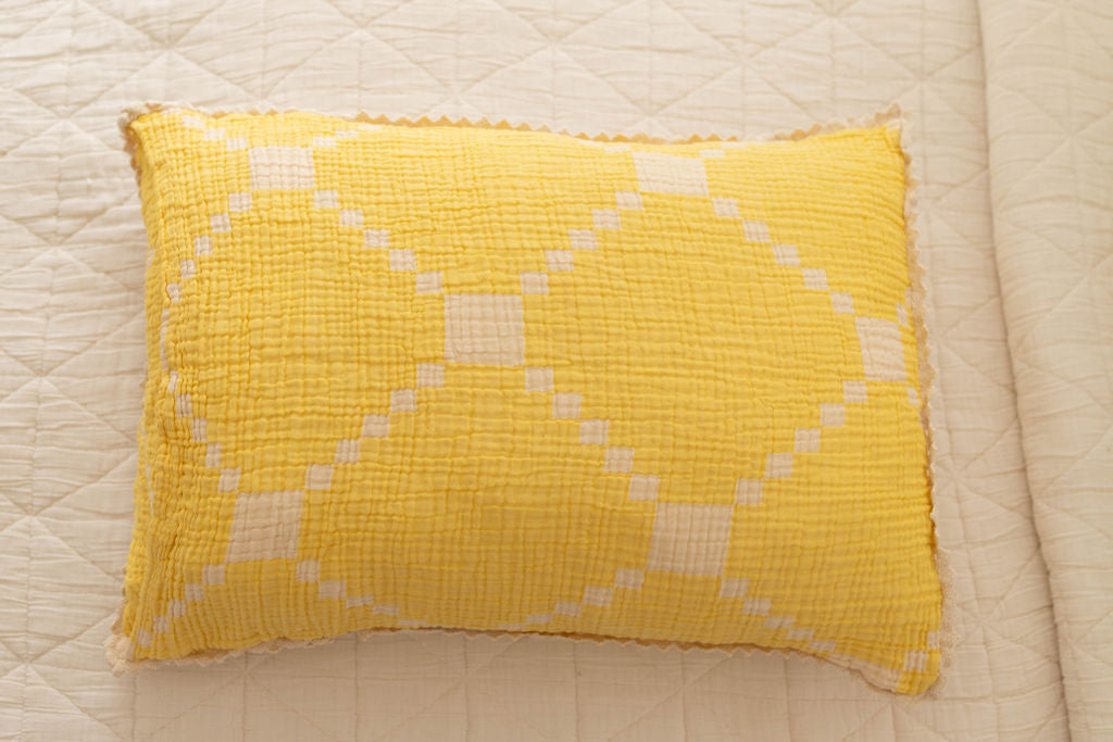 layered gauze pillowcase - butter