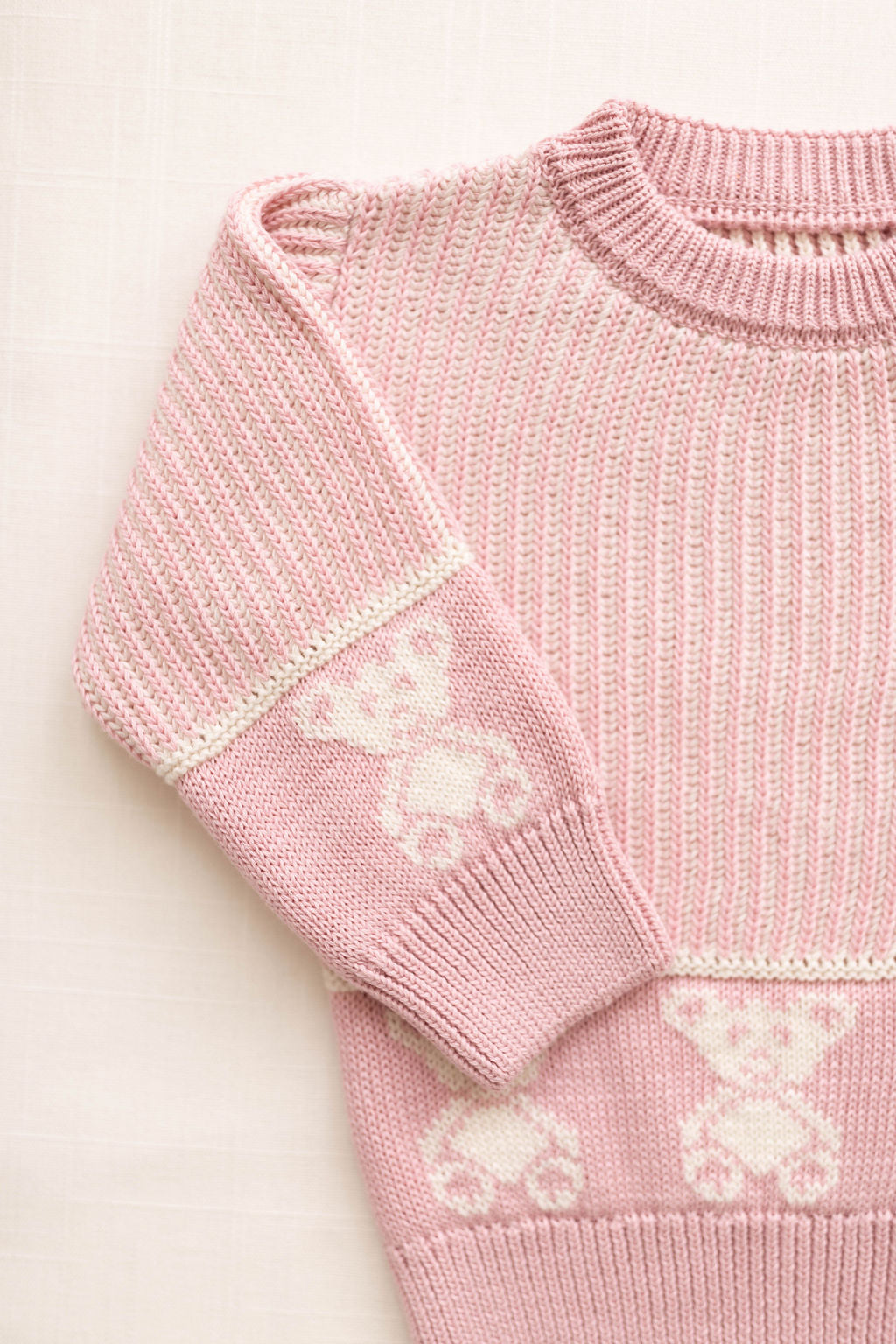 knit sweater - milk and petal teddy