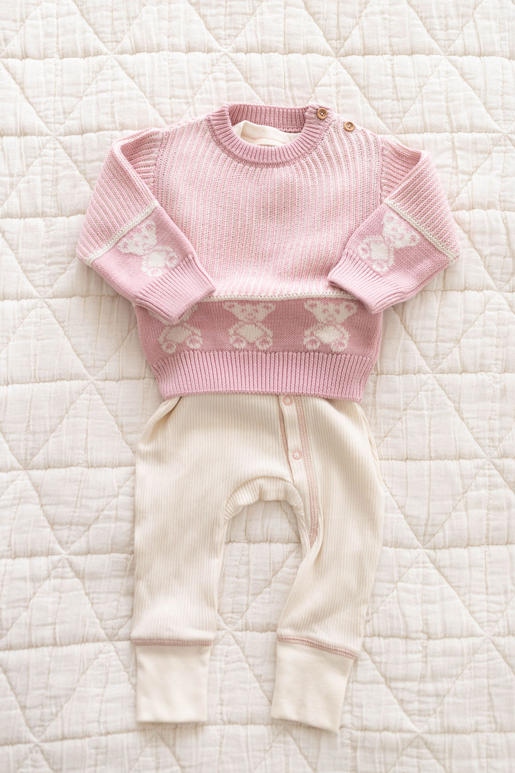 knit sweater - milk and petal teddy