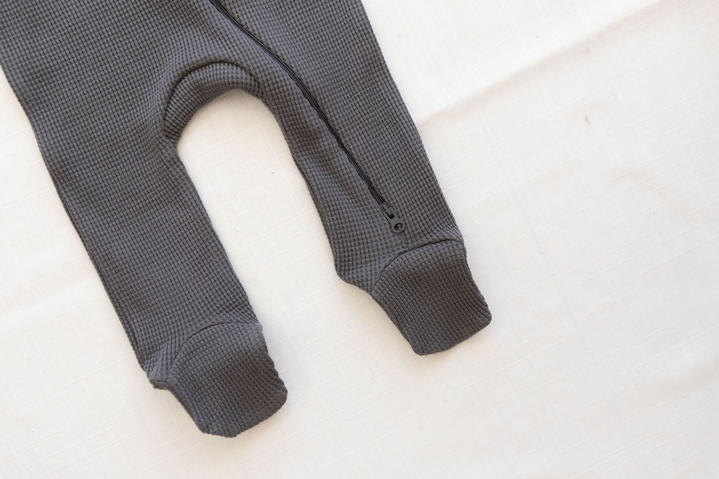 footed long john | waffle - shade