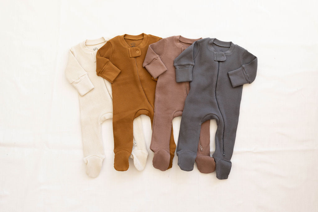 footed long john | waffle - shade