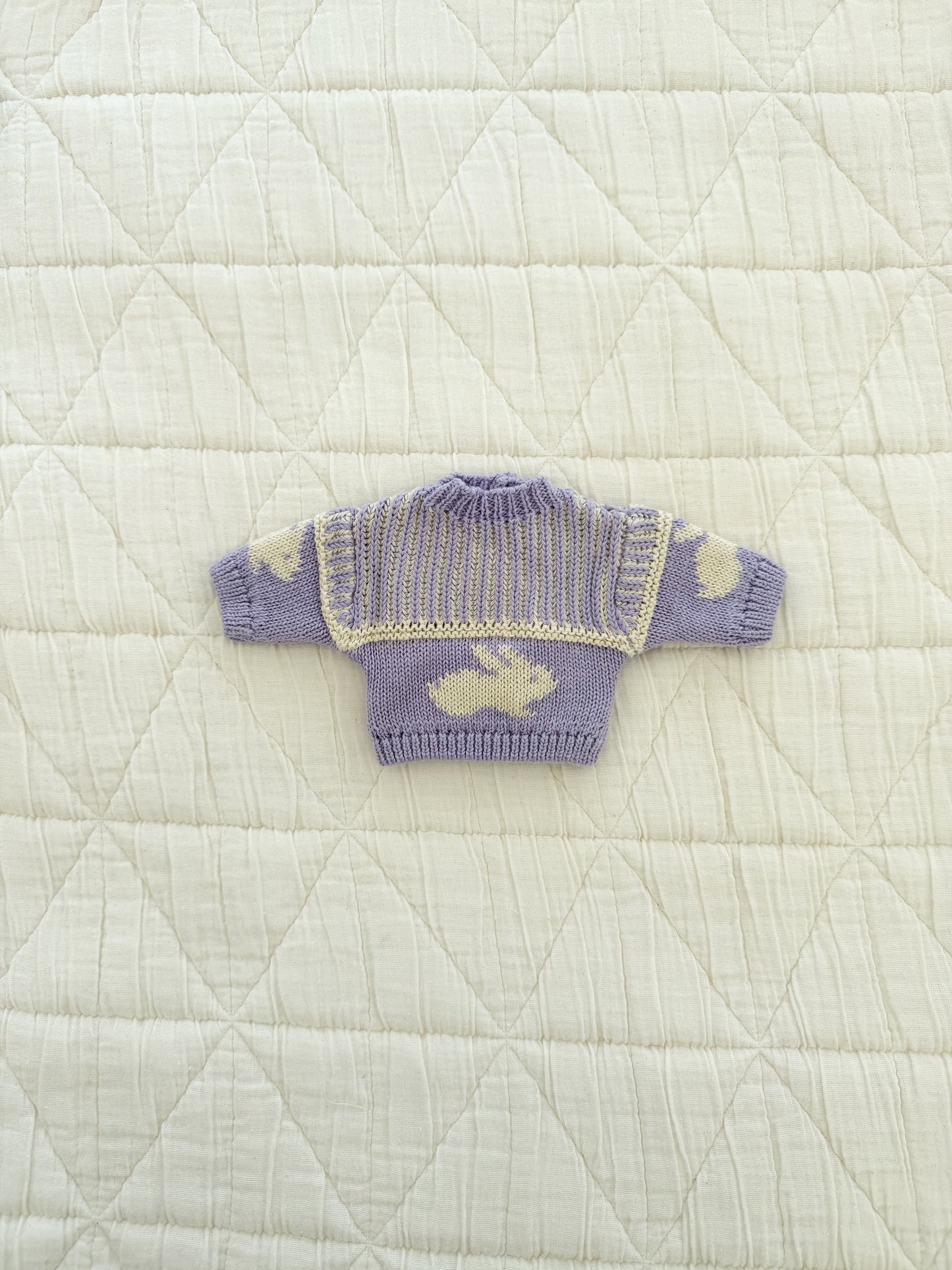 doll knit sweater | lavender bunny