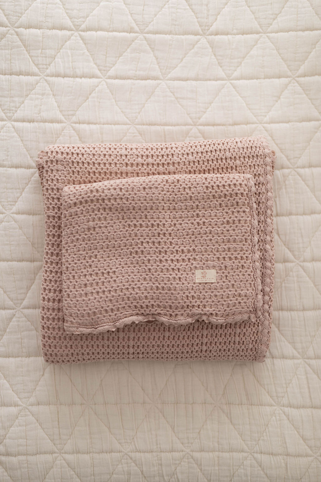 cozy waffle blanket | twin size - petal