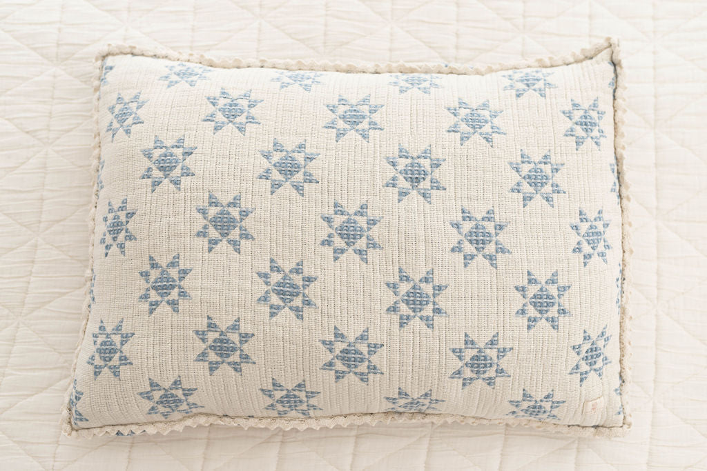 star quilt pillowcase - sky