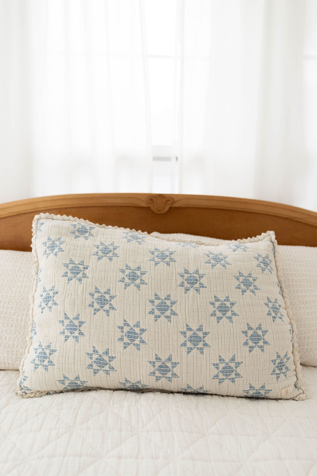 star quilt pillowcase - sky