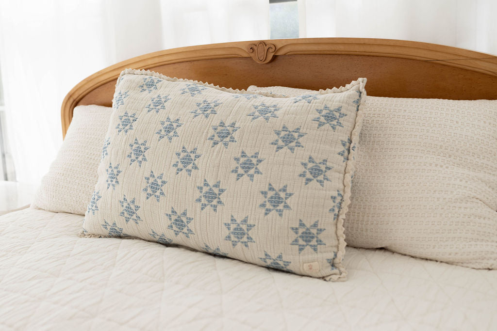 star quilt pillowcase - sky