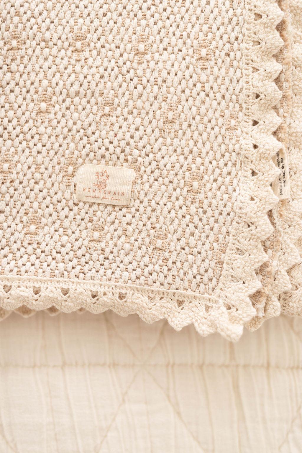 crochet blanket - sand