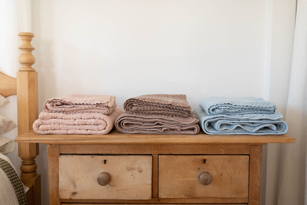 cozy waffle blanket | baby size - petal