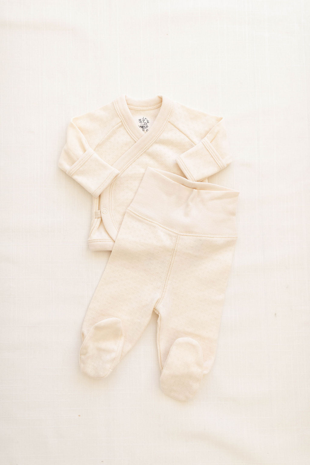 footed pant | pointelle - milk
