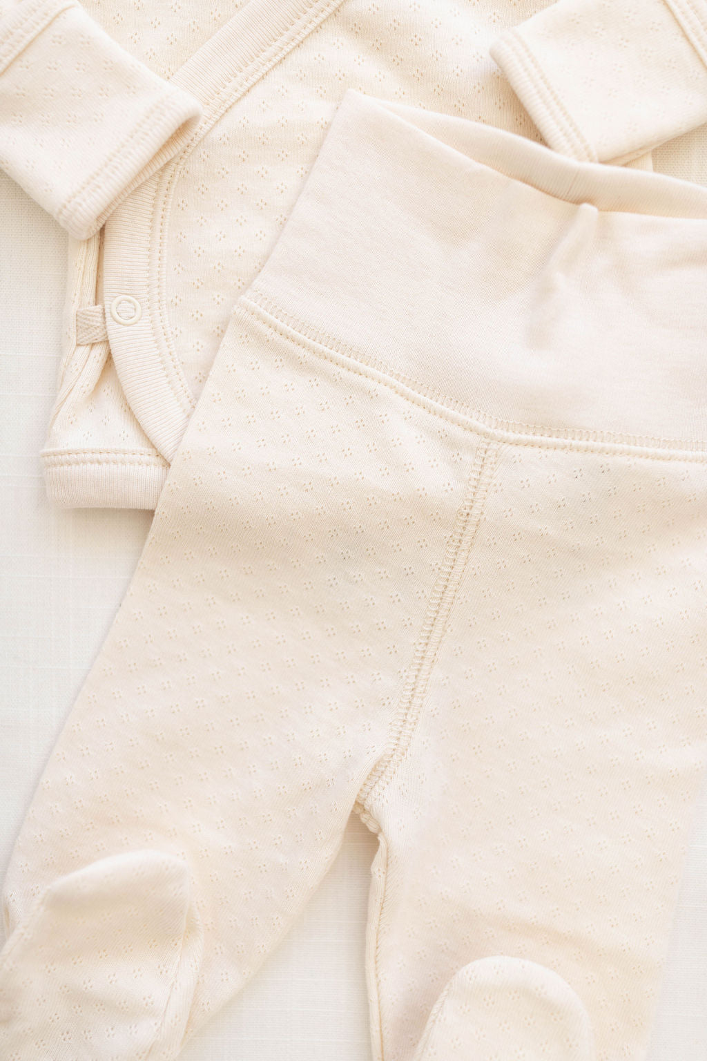 footed pant | pointelle - milk