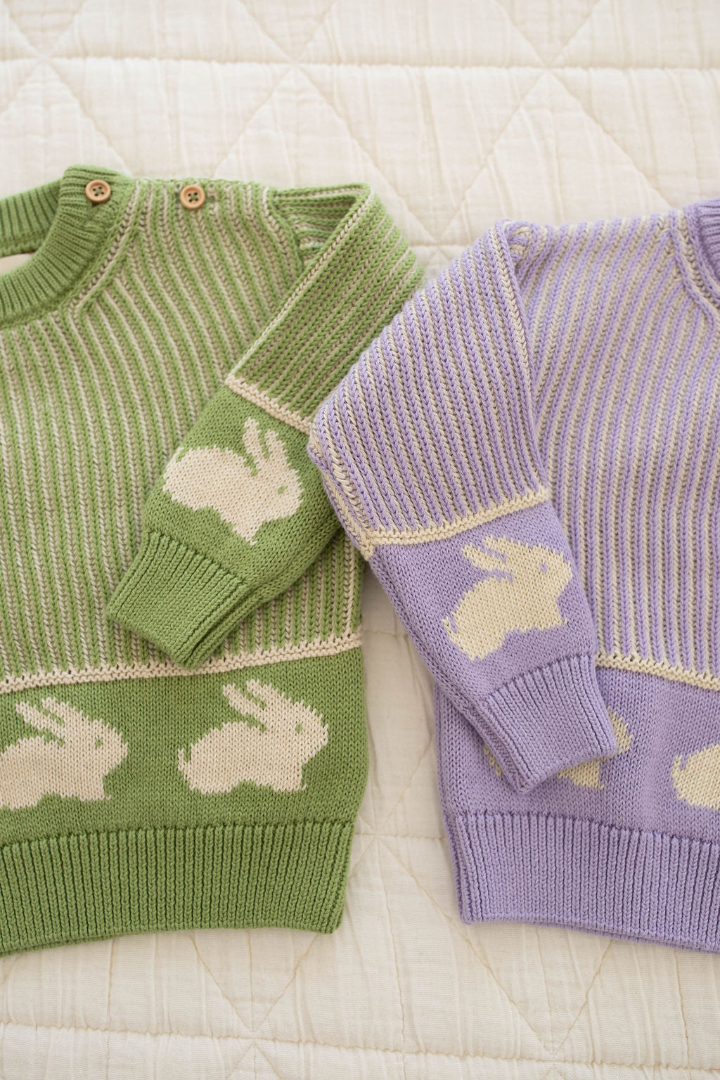 knit sweater - moss bunny