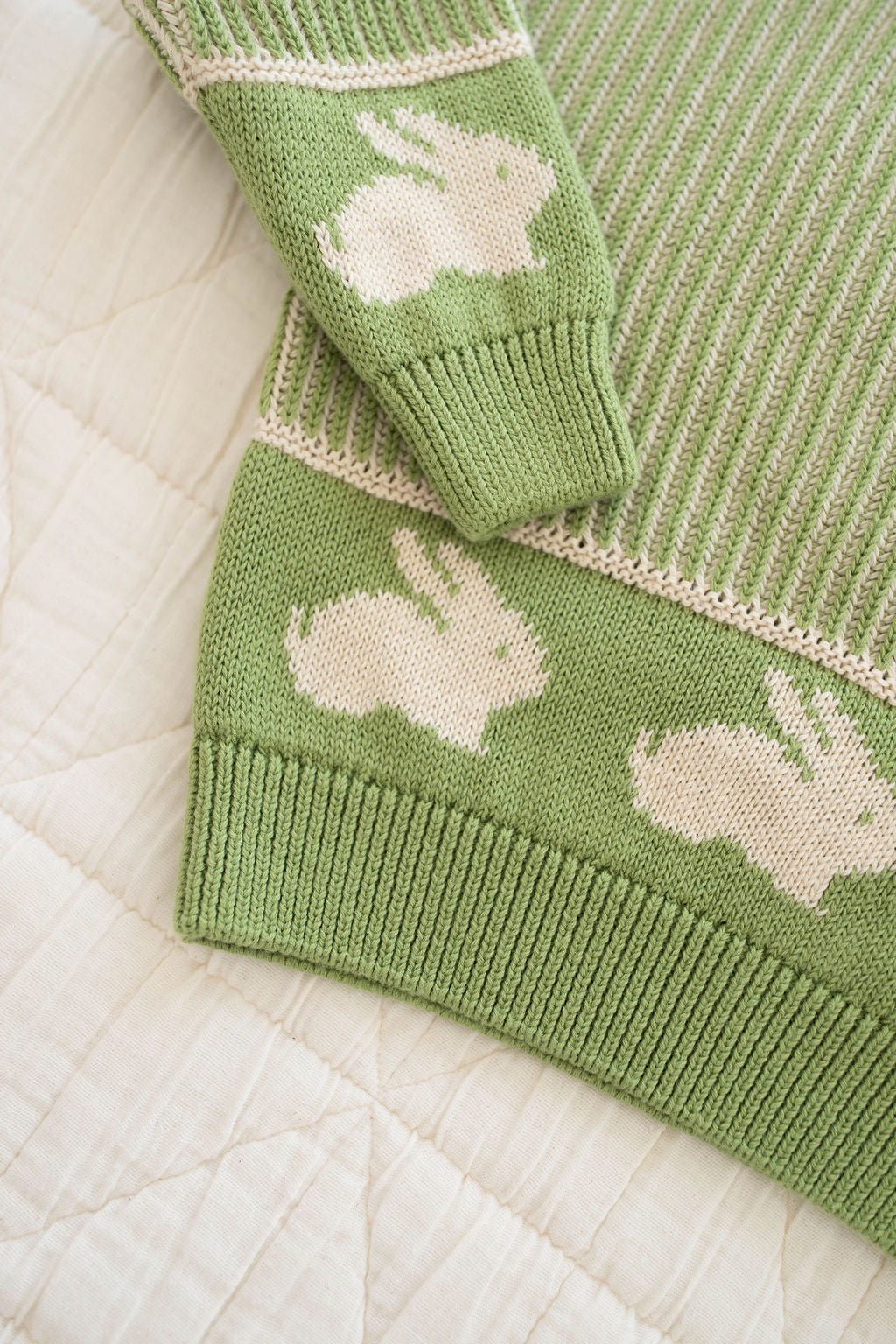 knit sweater - moss bunny