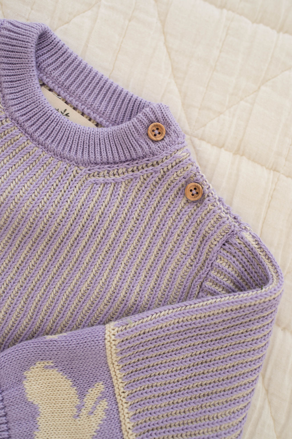 knit sweater - lavender bunny