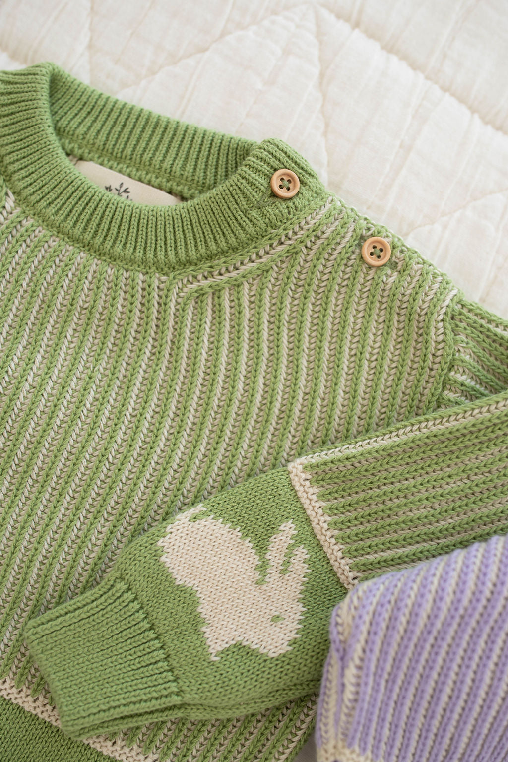 knit sweater - moss bunny