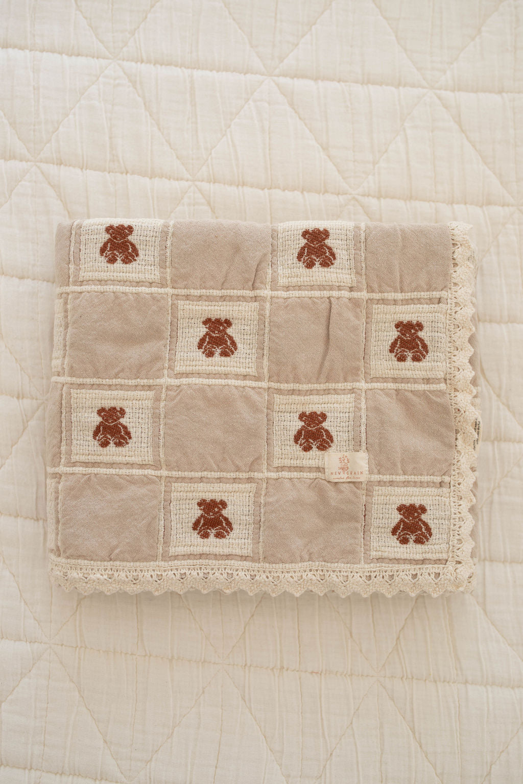 patchwork blanket - teddy