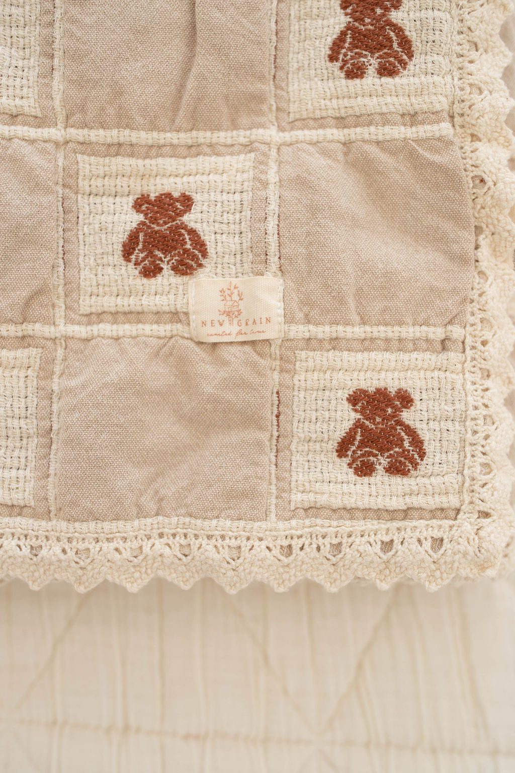 patchwork blanket - teddy