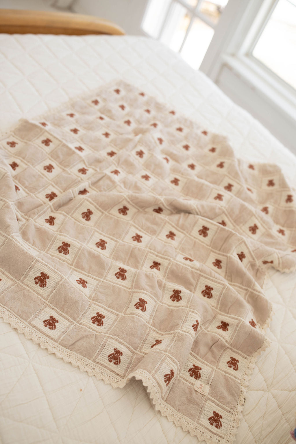 patchwork blanket - teddy