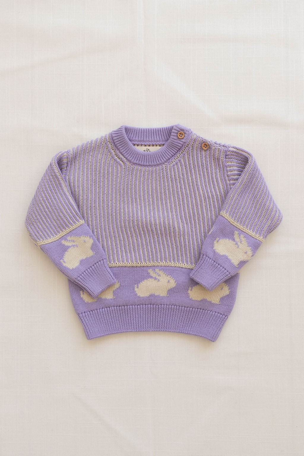 knit sweater - lavender bunny