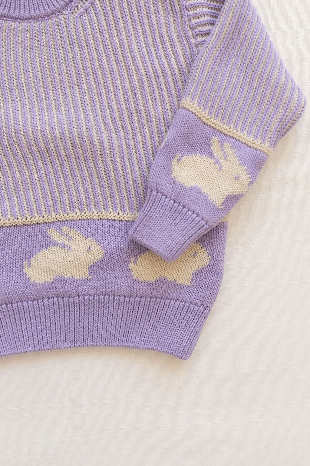 knit sweater - lavender bunny