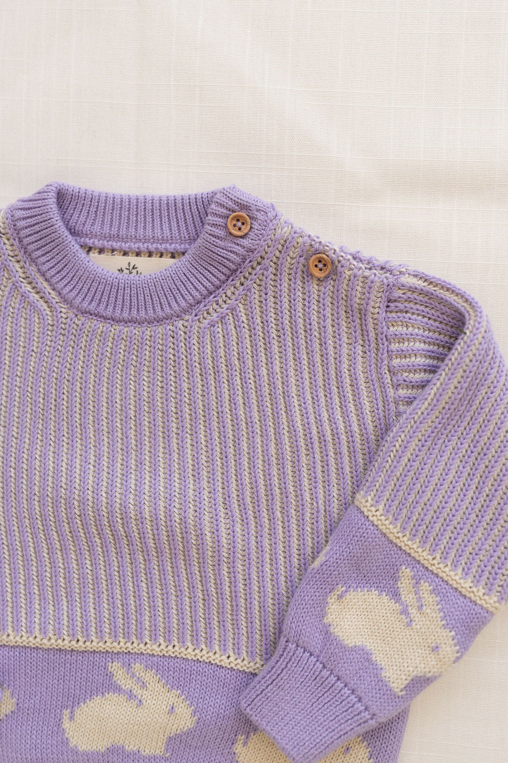 knit sweater - lavender bunny