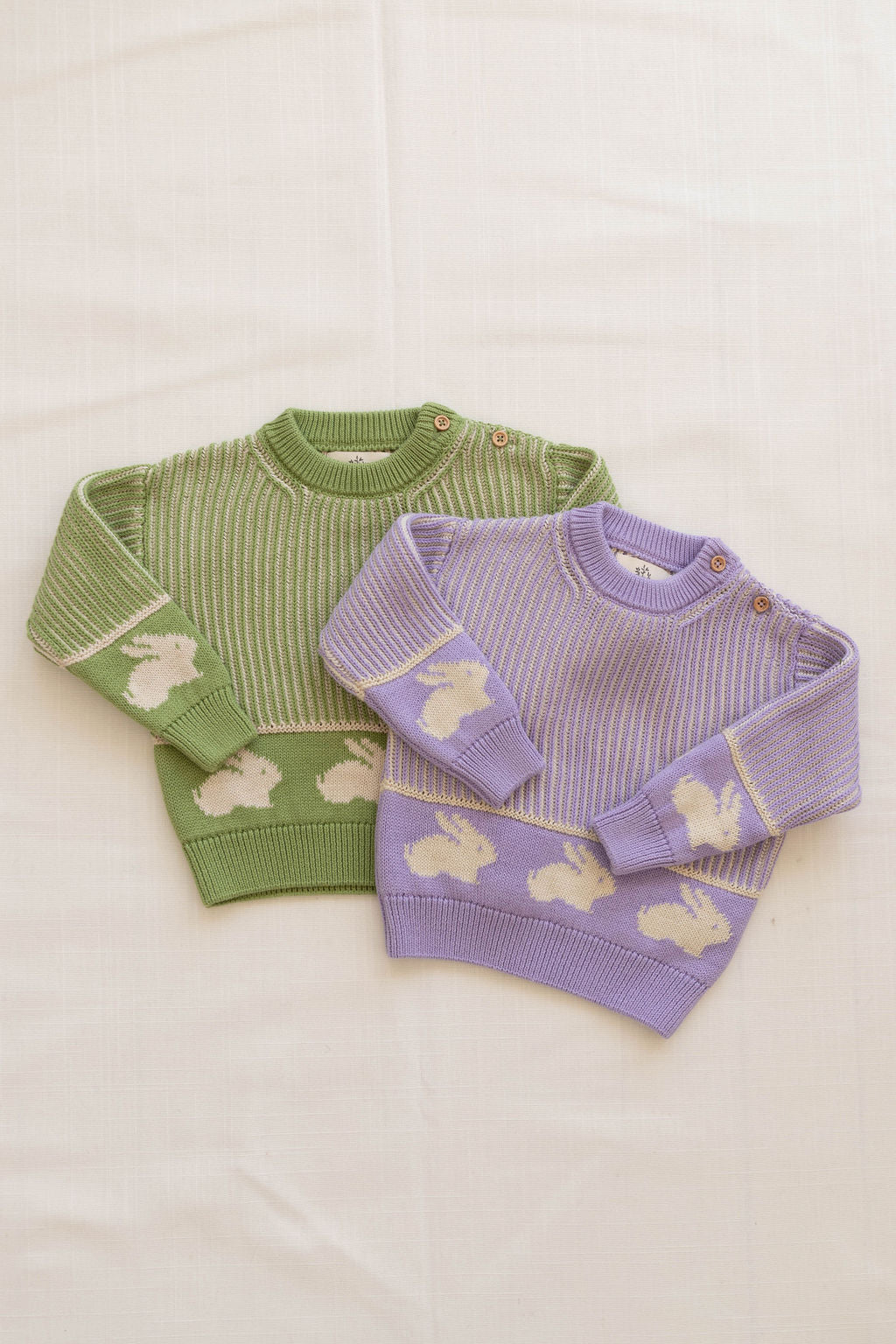 knit sweater - lavender bunny
