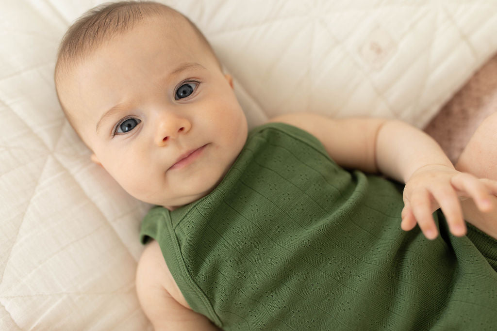 chunky romper | pointelle - clover