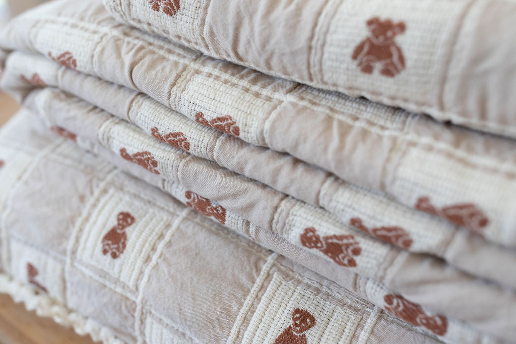 patchwork blanket - teddy