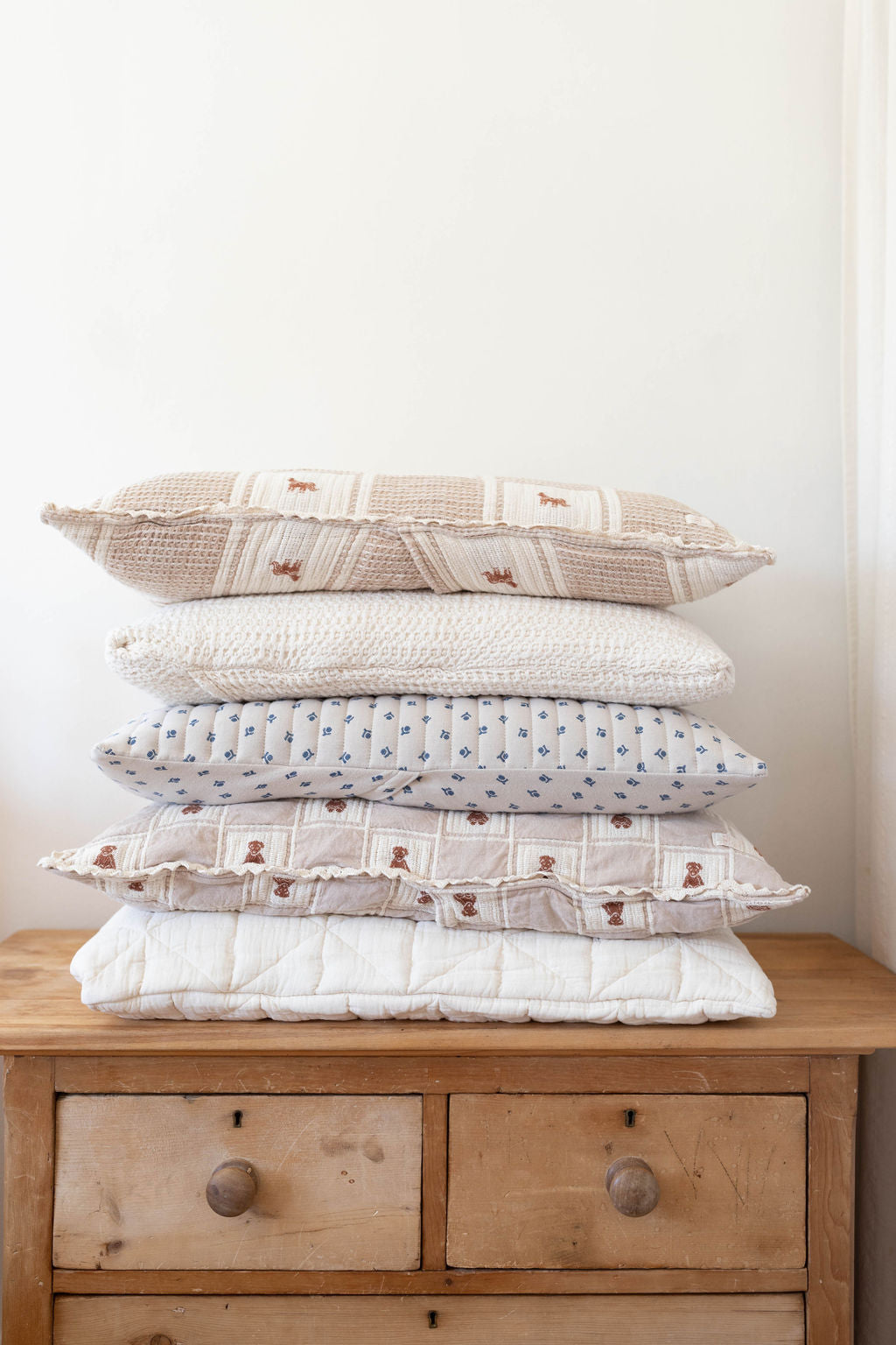 cozy waffle pillowcase - milk