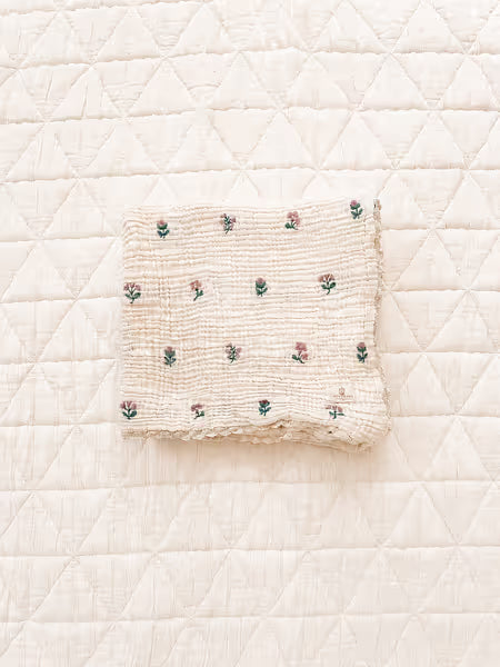 layered gauze blanket - dahlia