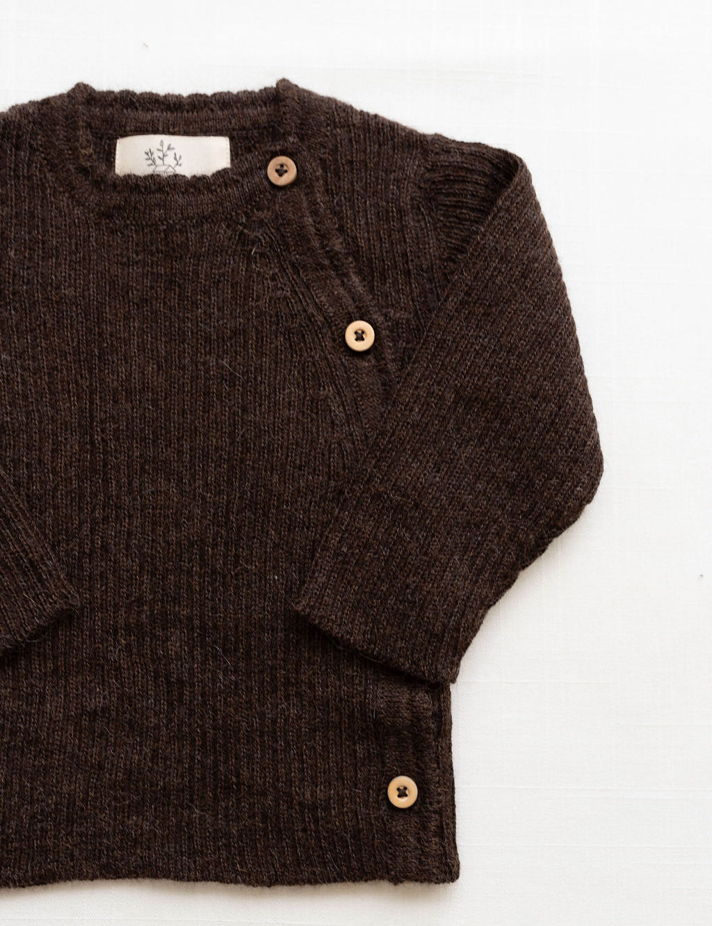 baby alpaca wrap sweater - chestnut