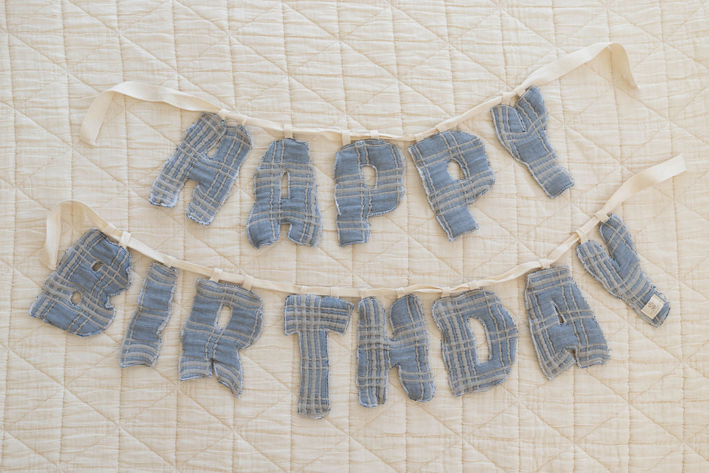 birthday box & french plaid banner