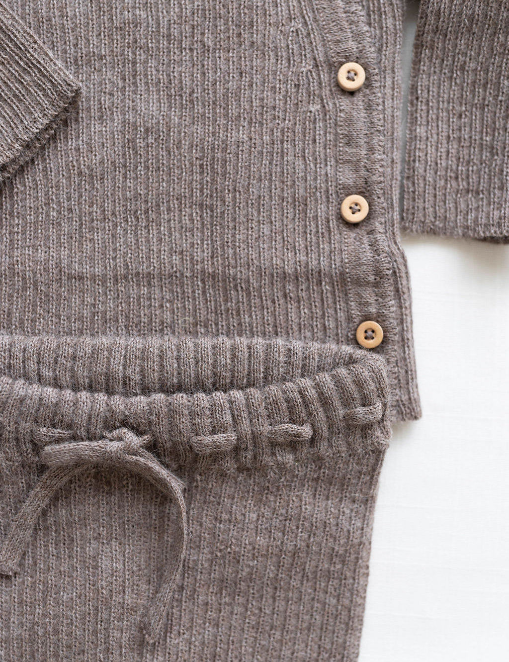 baby alpaca wrap sweater - oat