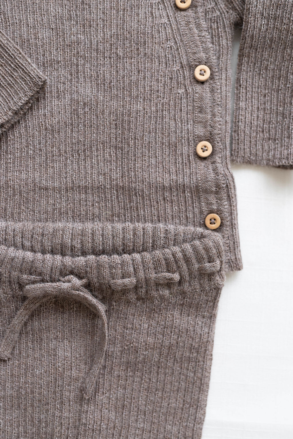 baby alpaca wrap sweater - oat