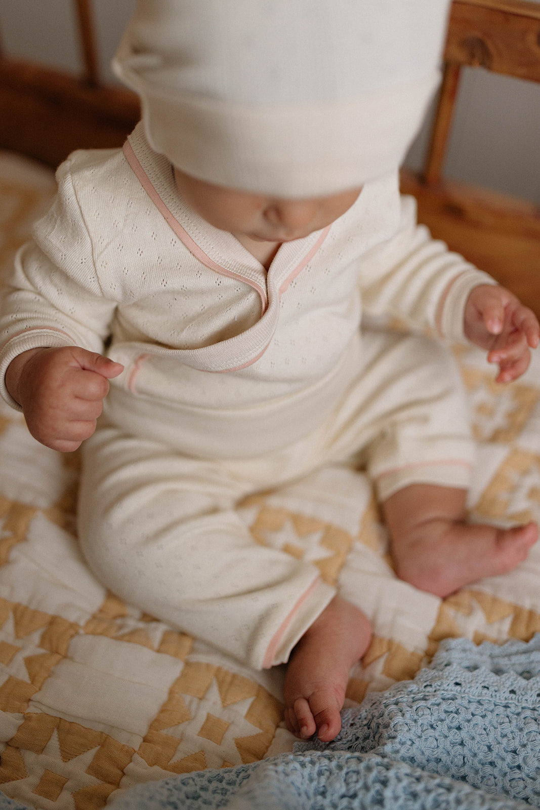 beanie | pointelle - milk