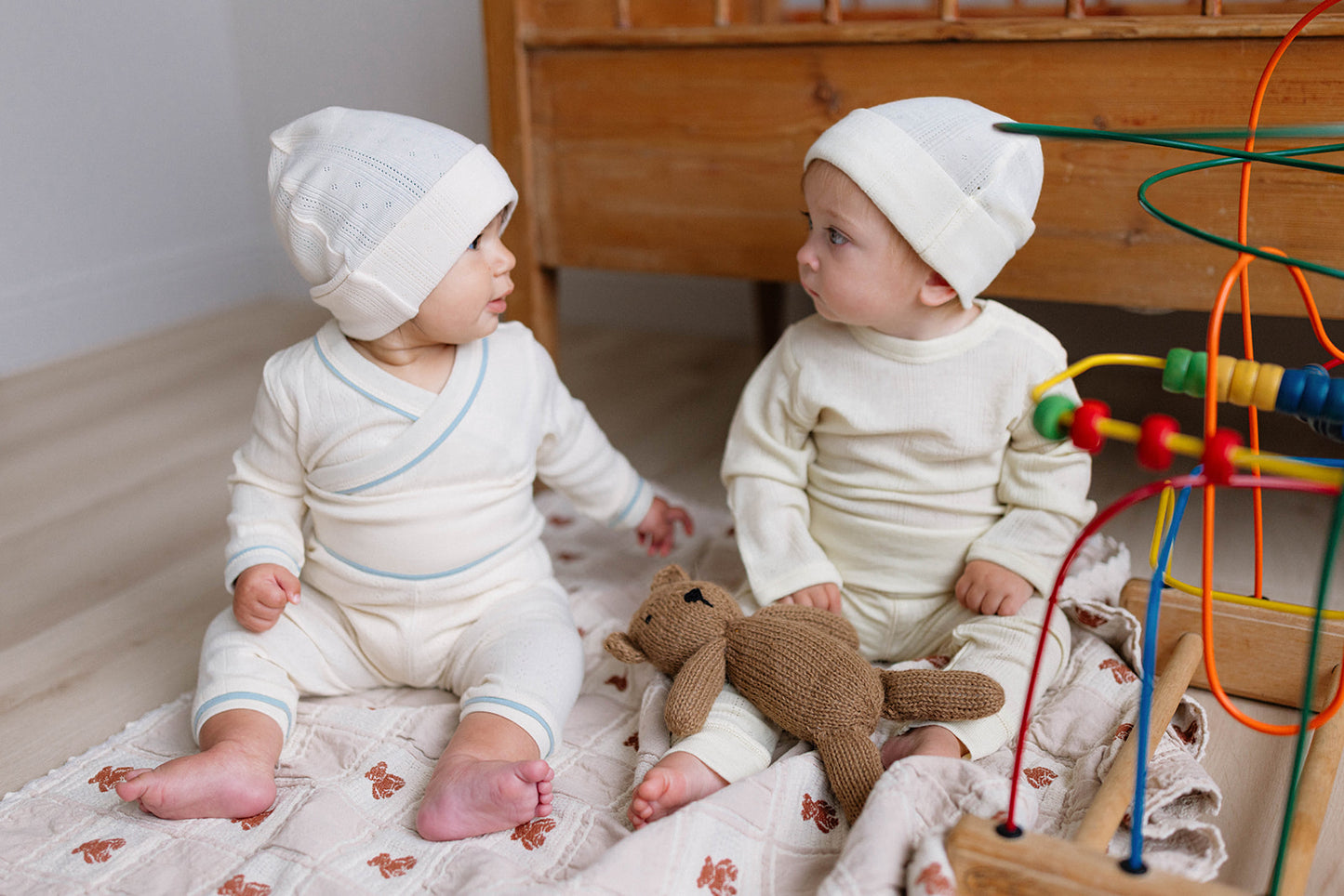 beanie | pointelle - milk