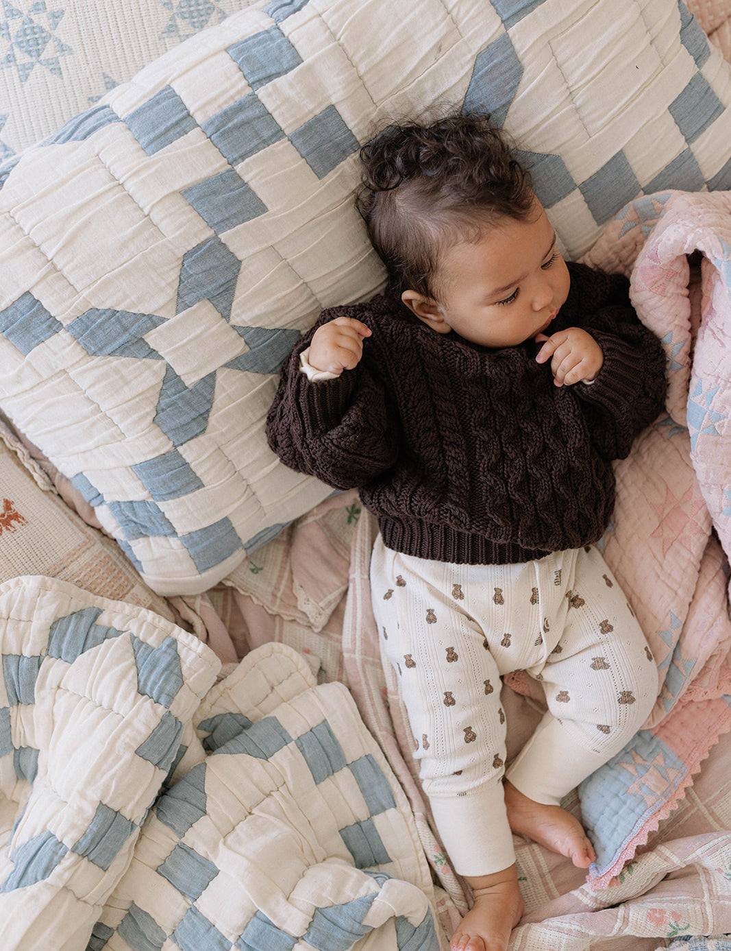 cable knit sweater - chocolate