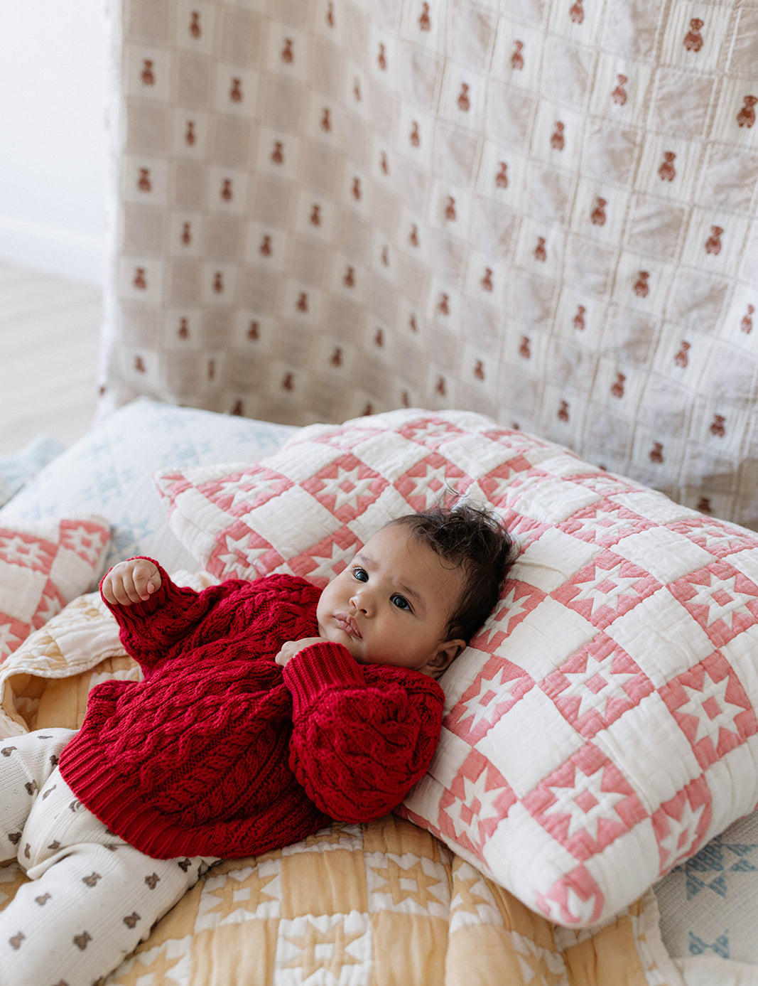 cable knit sweater - cranberry