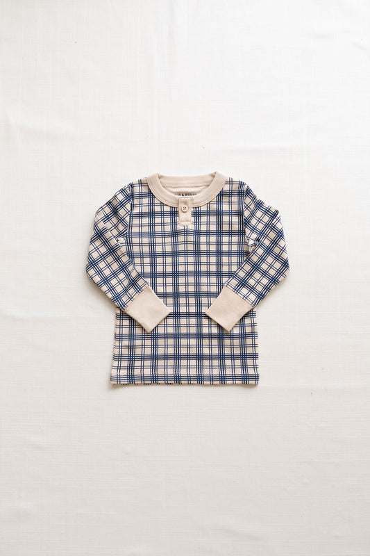 rib henley | french plaid