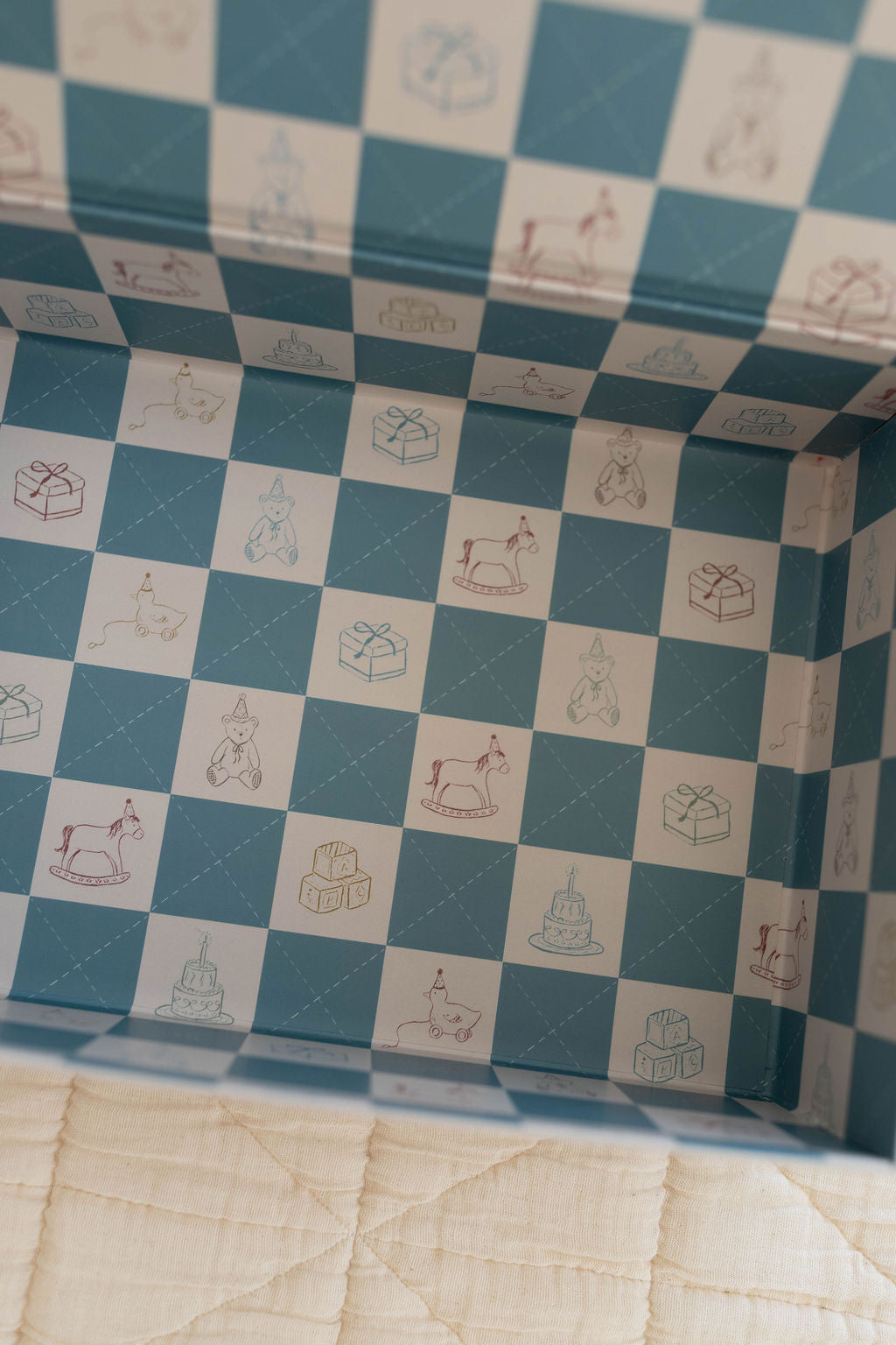 birthday box & french plaid banner